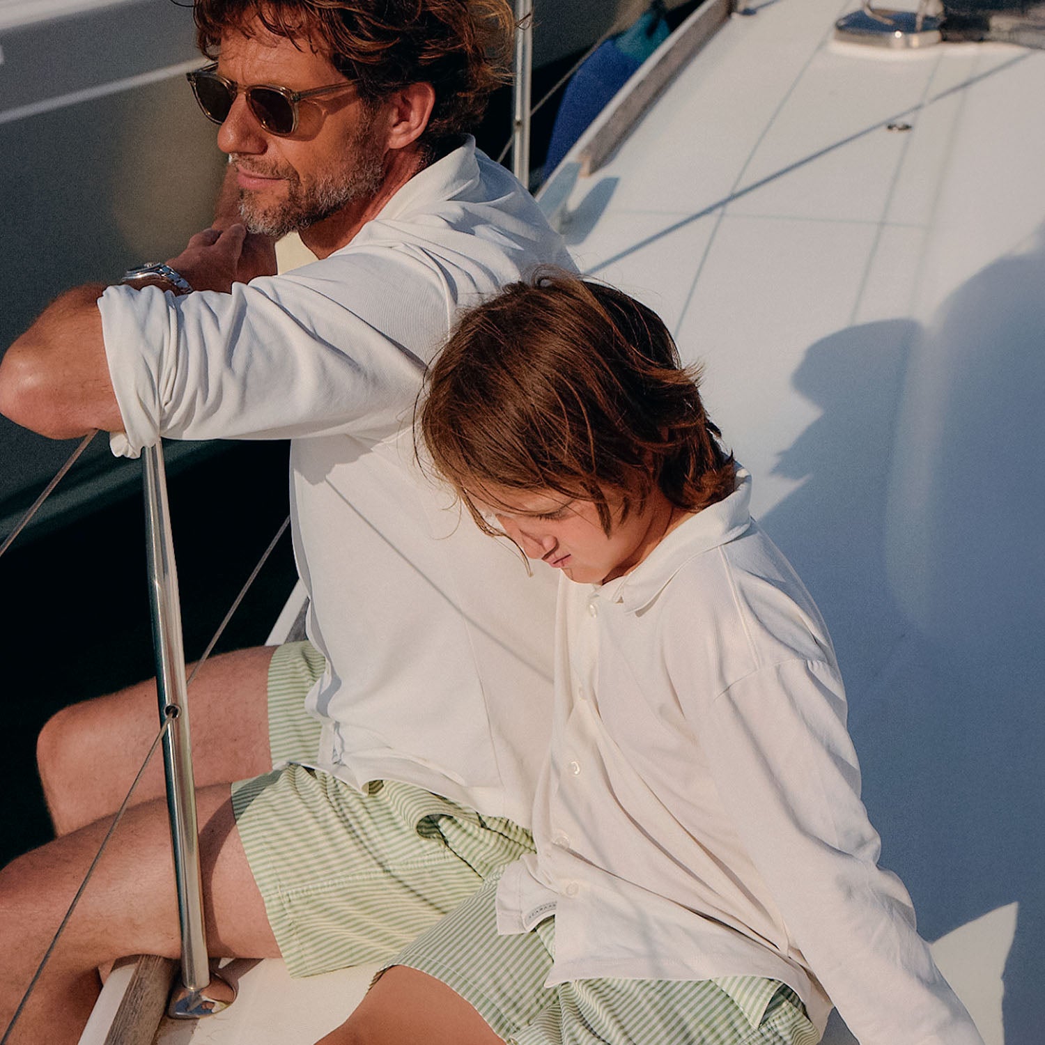 Jungs UV Badeshort Portofino - Grüne Streifen