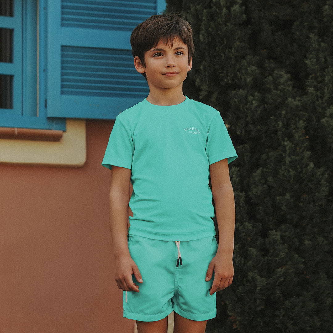 Jungs UV Badeshort Mintgrün - einfarbig