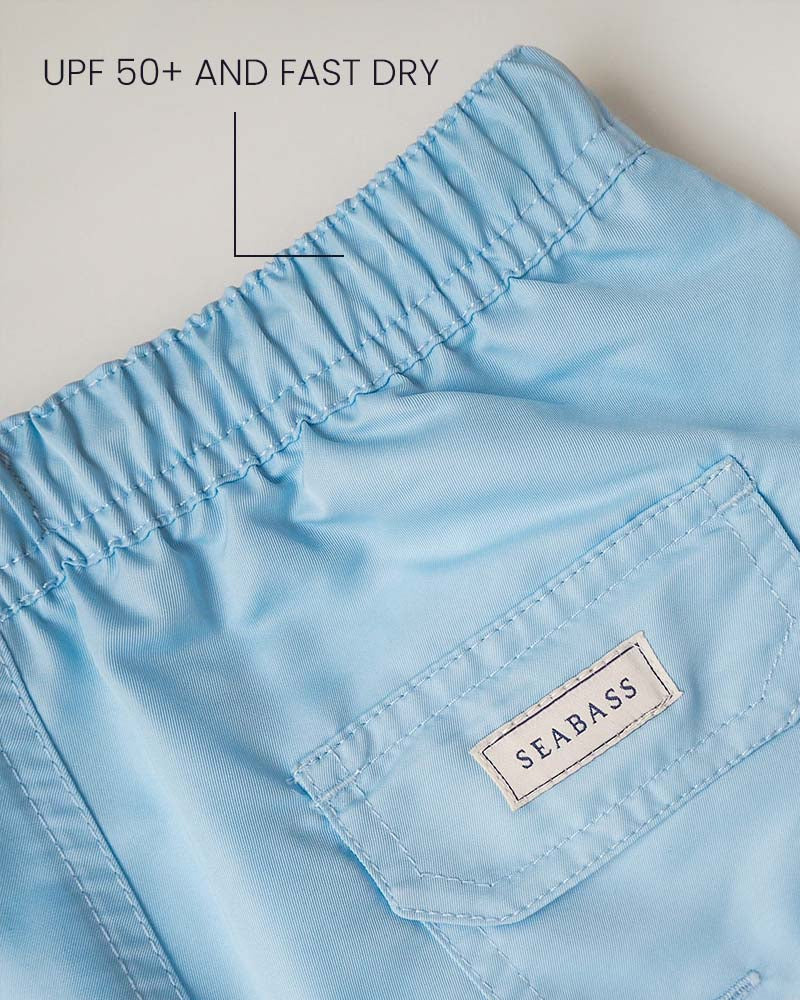 Männer UV Badeshort Hellblau - einfarbig