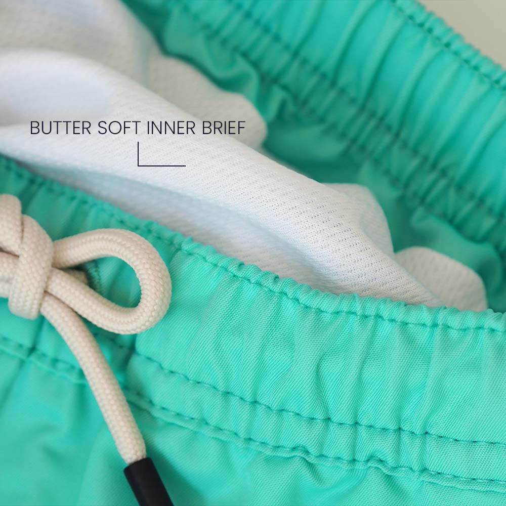 Jungs UV Badeshort Mintgrün - einfarbig