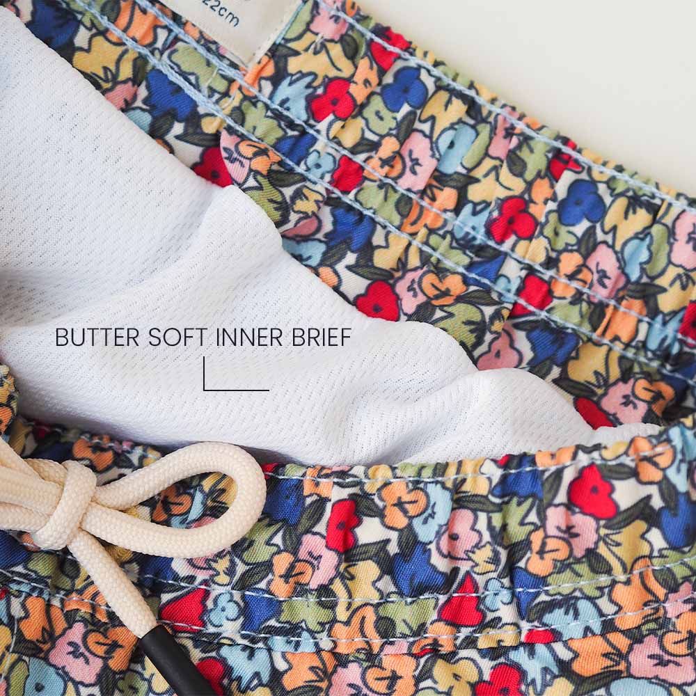 Jungs UV Badeshort Valencia - mehrfarbige Blumen