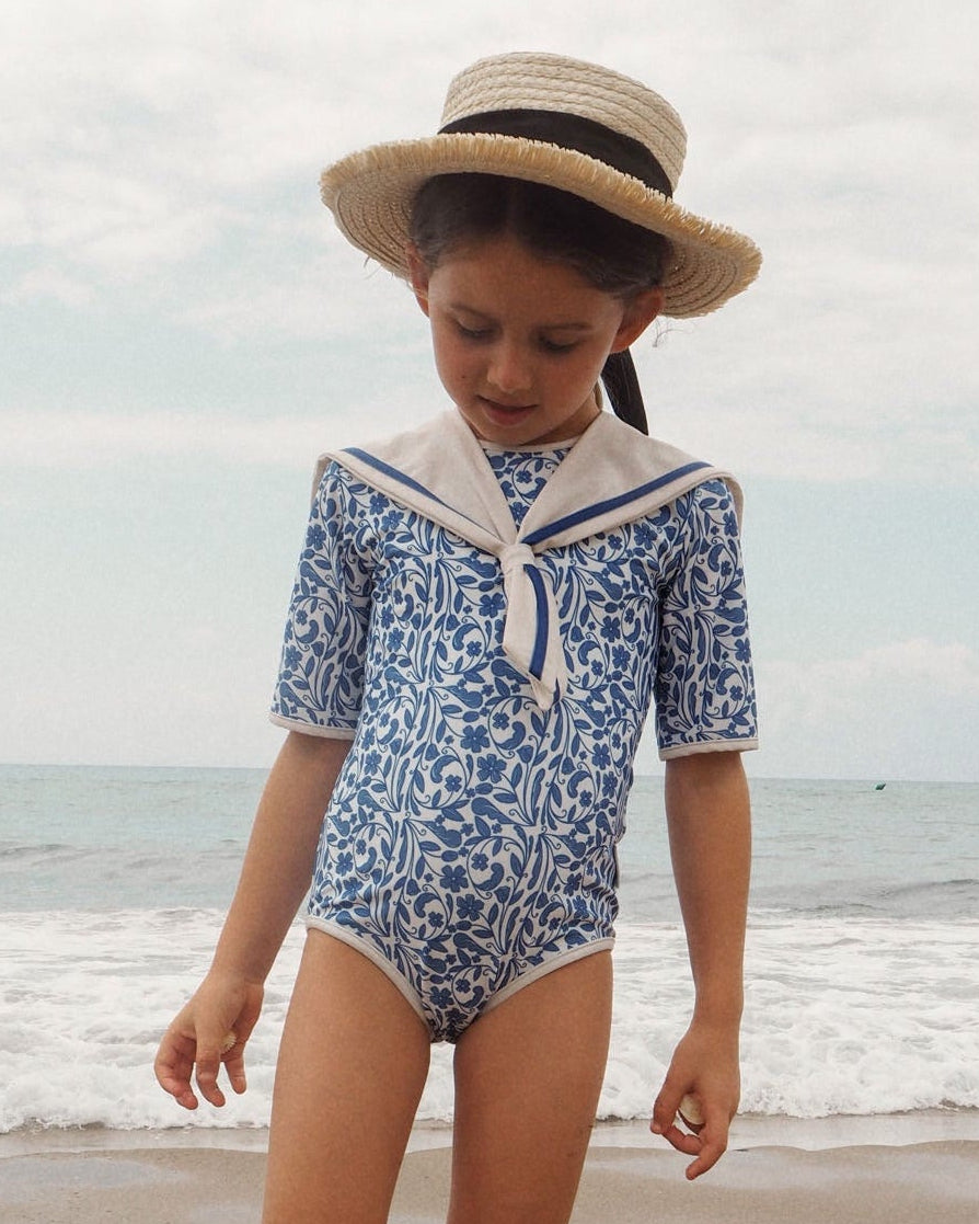 Mädchen UV Badeanzug Sailor Positano - blau