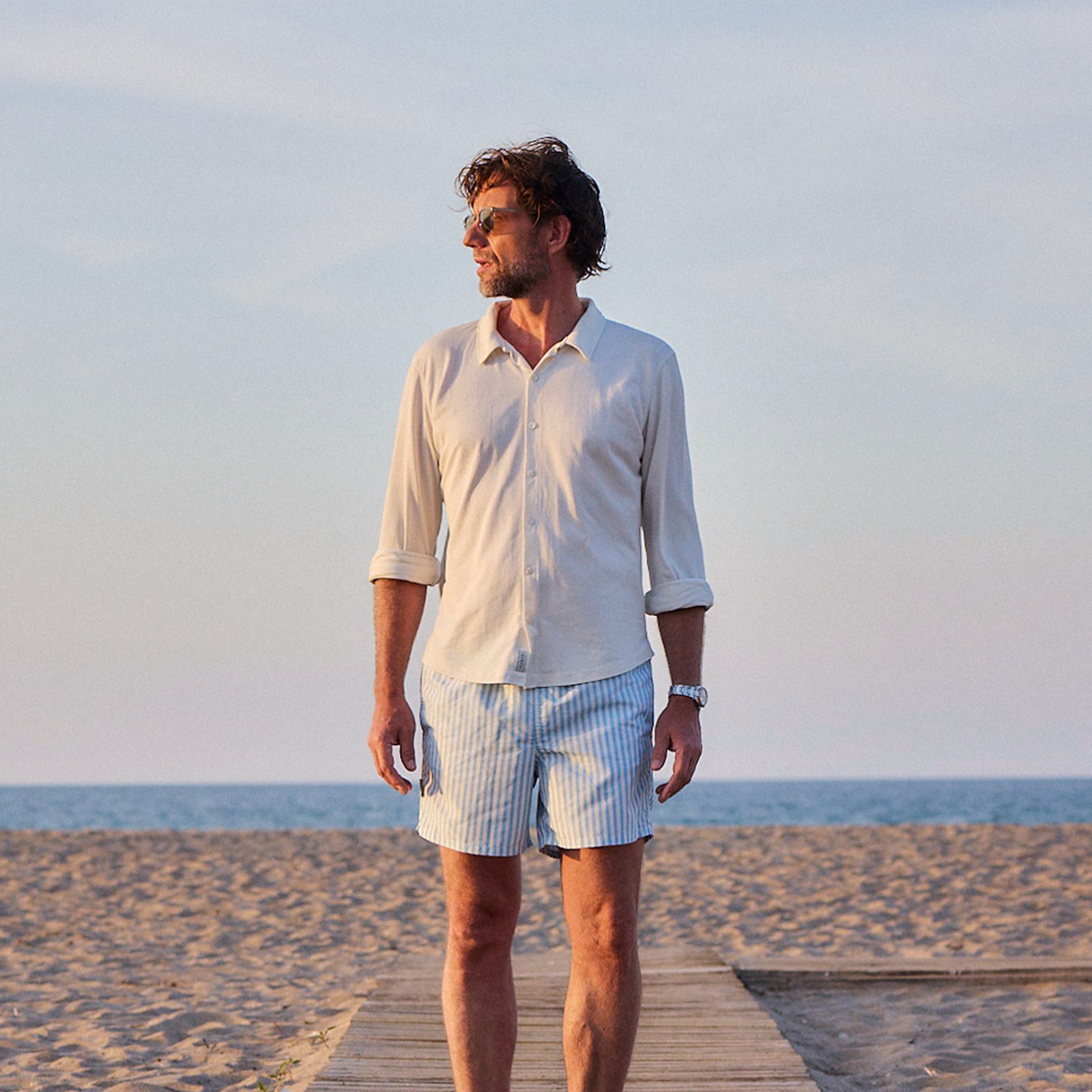 Männer UV Badeshort Forte dei Marmi - Blaue Streifen