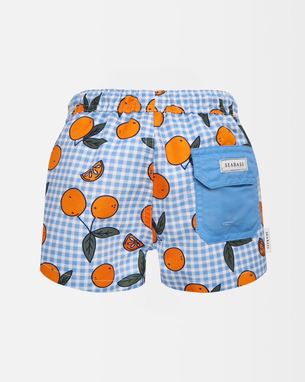 Jungs UV Badeshort Corsica - Orange Blau kariert