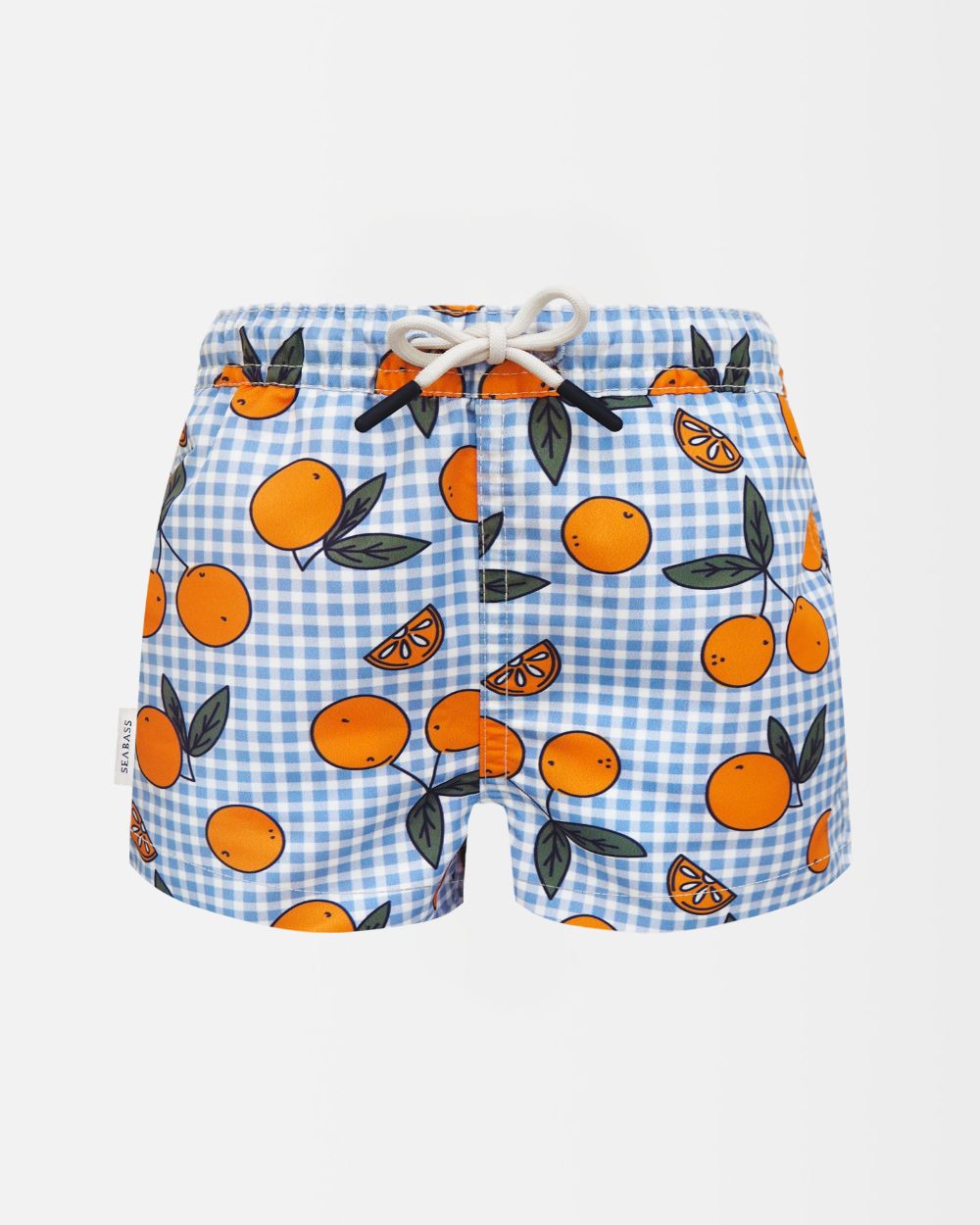 Jungs UV Badeshort Corsica - Orange Blau kariert