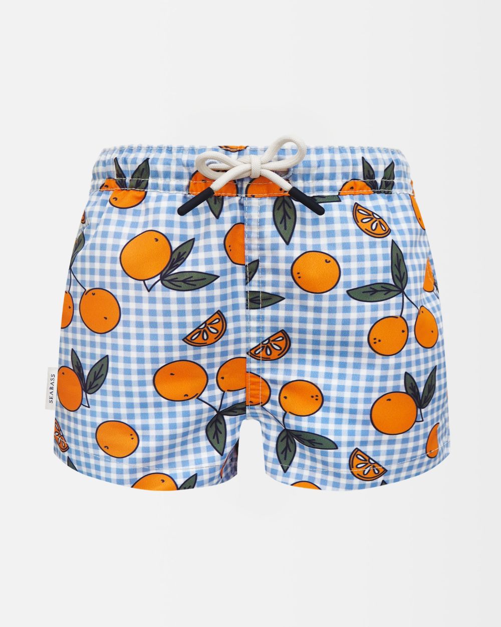 Männer UV Badeshort Corsica - Orange Blau kariert