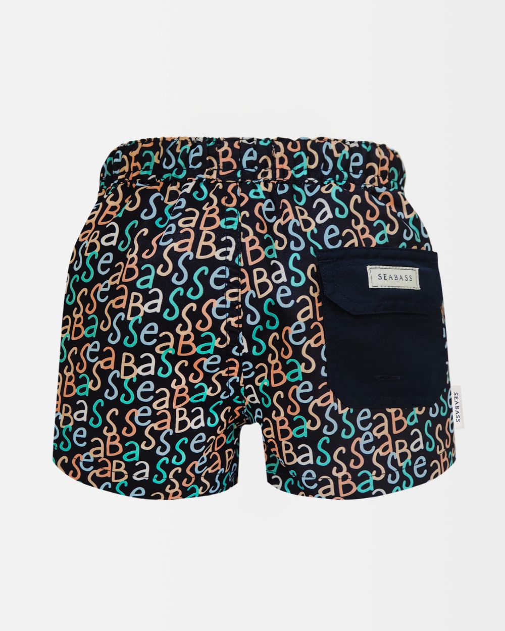 Männer UV Badeshort Hollywood - Marineblauer Logodruck