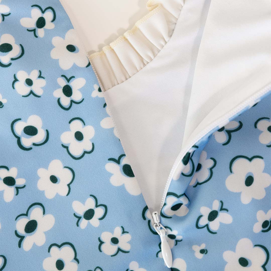 Mädchen Uv Badeanzug Palma Florence -  Hellblaue Blumen