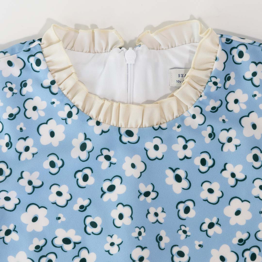 Mädchen Uv Badeanzug Palma Florence -  Hellblaue Blumen